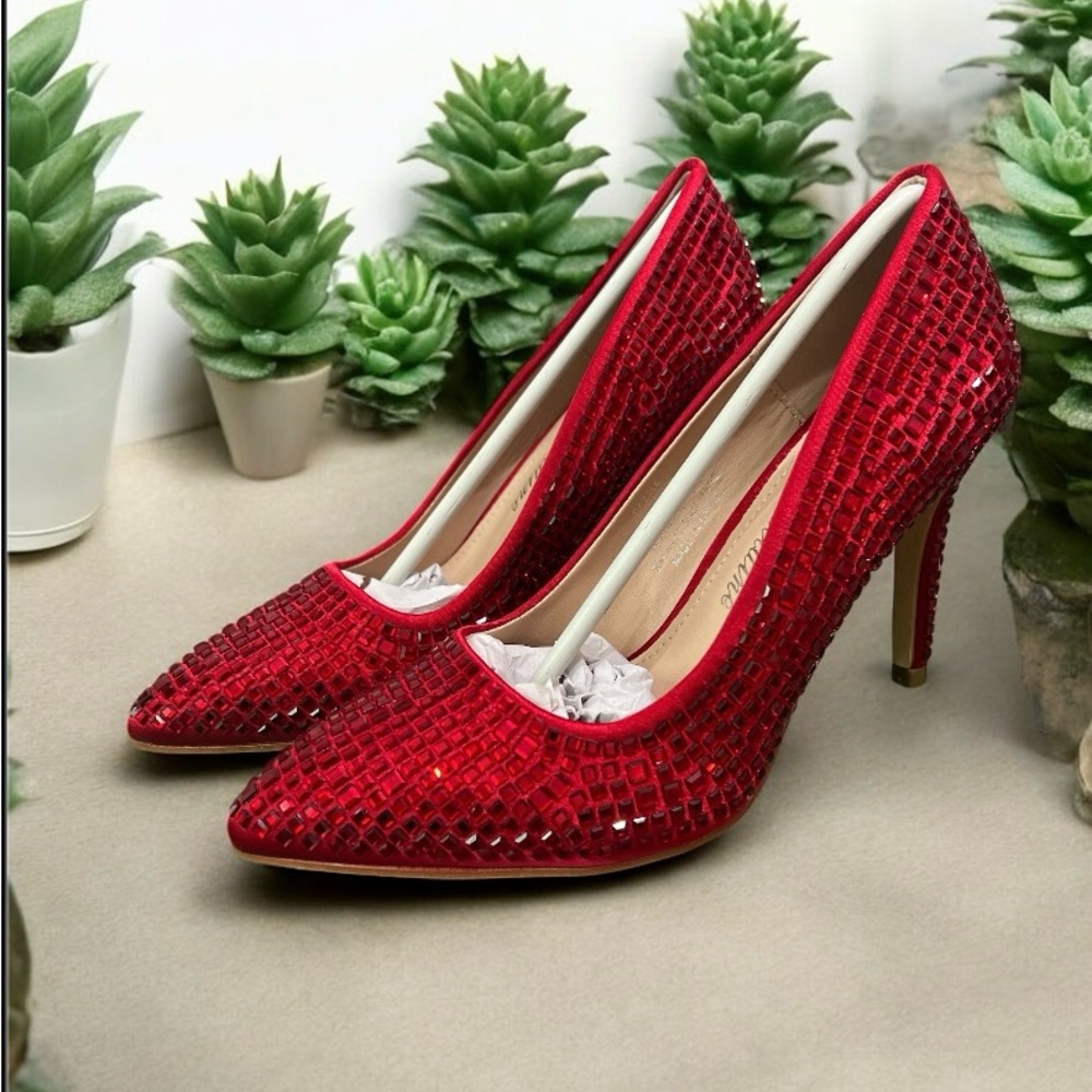 Lauren Lorraine Red Sequin Heels